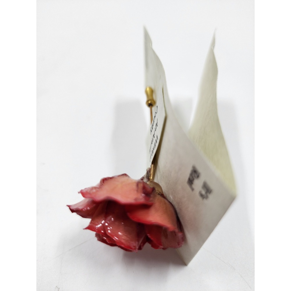 Winterthur Real Rose Stick Pin 14K Gold Overlay Hand Painted Preserved Flower - Picture 4 of 8